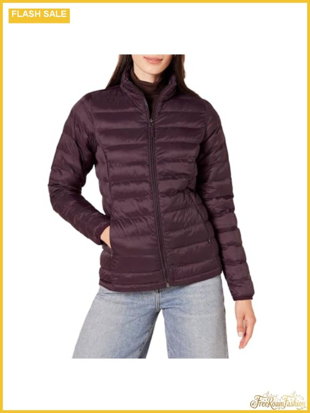 Lightweight Packable Puffer Jacket Water-Resistant Long Sleeve Women's